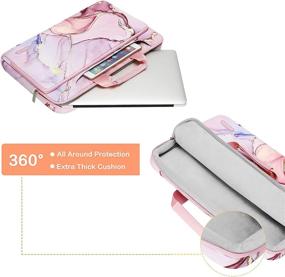 img 3 attached to MOSISO 360 Protective Laptop Shoulder Bag: The Ultimate Defense For Your 17-17.3 Inch Dell XPS, HP Pavilion, Ideapad, Acer, Alienware, And HP Omen – Featuring A Chic Marble Design!