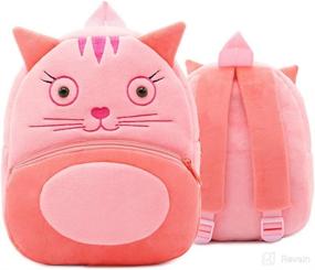 img 4 attached to 🐱 Cute Toddler Backpack Plush Animal Cartoon Mini Travel Bag for Baby Girl Boy 1-4 Years - Cat Design