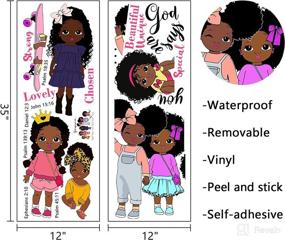 img 3 attached to 👧 Inspirational Black Girls Wall Decals Stickers - God's Affirmation of Your Beauty. African American Baby Girls Bedroom Art, Religious Quote Nursery Decorations. Motivational Afro Toddler Kids Room Décor