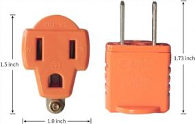 img 2 attached to 6 Pack Of 3-Prong To 2-Prong Grounding Plug Adapters For Household Appliances - Convert Wall Outlets And Plugs With Three Prongs To Two Prongs - Vibrant Orange Color