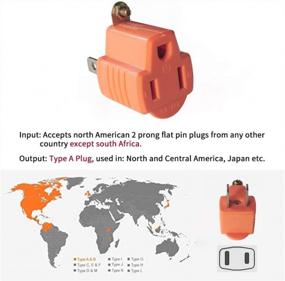 img 1 attached to 6 Pack Of 3-Prong To 2-Prong Grounding Plug Adapters For Household Appliances - Convert Wall Outlets And Plugs With Three Prongs To Two Prongs - Vibrant Orange Color