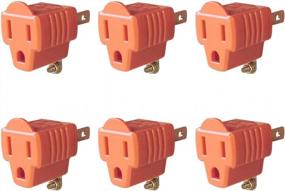 img 4 attached to 6 Pack Of 3-Prong To 2-Prong Grounding Plug Adapters For Household Appliances - Convert Wall Outlets And Plugs With Three Prongs To Two Prongs - Vibrant Orange Color
