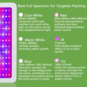 img 3 attached to Светодиодная лампа для выращивания растений мощностью 1200 Вт, регулируемый двойной переключатель полного спектра WAKYME с кнопкой для овощей и цветов и мощной системой рассеивания тепла для комнатных растений, овощей и цветов (120 светодиодов)