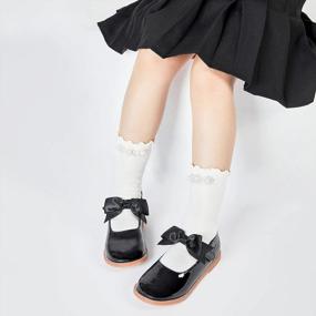 img 3 attached to Детские школьные оксфорды Mary Jane: модельные туфли на плоской подошве для девочек (для малышей/маленьких детей)