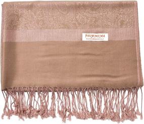 img 4 attached to Paisley Pashmina Scarf Shawl: Luxurious Cashmere Women's Accessory Collection from Scarves & Wraps