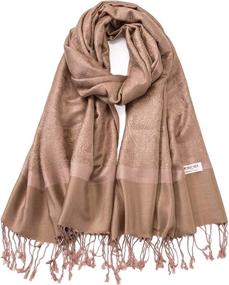 img 3 attached to Paisley Pashmina Scarf Shawl: Luxurious Cashmere Women's Accessory Collection from Scarves & Wraps