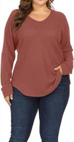 img 4 attached to Stay Cozy And Chic With ALLEGRACE'S Plus Size Lightweight Knit Pullover Sweaters