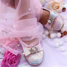 img 3 attached to Sparkle with Style: EIGHT KM Princess Glittery Aphrodite Girls' Shoes at Flats