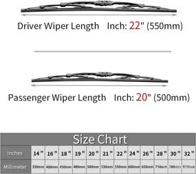 img 3 attached to 🚗 OTUAYAUTO Replacement Windshield Wiper Blades for Toyota 4Runner - Front Window Wipers, 22"+20" - Fits 2003-2009 Vehicles - Factory Aftermarket