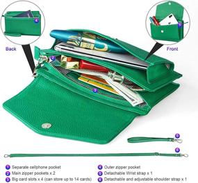 img 2 attached to Nuoku Wristlet Clutch Wallet Crossbody Women's Handbags & Wallets via Wristlets