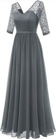 img 3 attached to Graceful Long Sleeve Bridesmaid Dresses By DRESSTELLS: Perfect For Formal Evening Events And Parties