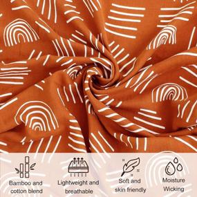 img 1 attached to LifeTree Muslin Crib Sheets For Baby Boys Girls - Bamboo Cotton Fitted Baby Crib Sheets Neutral Boho Toddler Bed Sheet Fits Standard Crib And Toddler Mattresses, Soft 28In X 52In, Rust Mudcloth