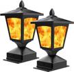illuminate your outdoor space with flickering flame solar post flame light and firefly string lights – waterproof, 4x4, 5x5, 6x6 options – pack of 2 logo