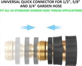 img 2 attached to STYDDI Garden Hose Quick Release Connect Coupler: Metal Fitting Quick Connector 3/4" GHT Male and Female - No Leaks Water Hoses Quick Disconnect Adapter, 4 Set