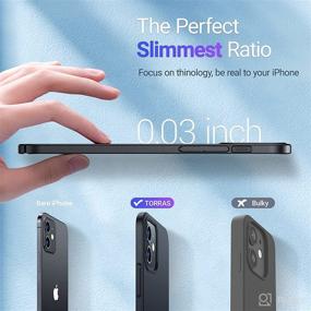 img 3 attached to 📱 TORRAS Slim Fit iPhone 12 Mini Case - Ultra-Thin Lightweight Full Protection Hard PC Phone Case with Comfortable Grip 5.4 inch 2020, Space Black