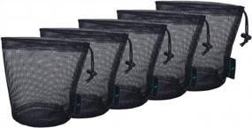 img 4 attached to Outdoor Sports 5-Piece Nylon Mesh Bag Set For Golf Balls And Pot Storage - IBasingo S-BVP01