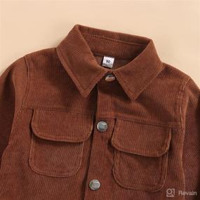 img 2 attached to 🧥 Toddler boy girl corduroy jacket coat for fall and winter - button down outwear shirts cardigan blouses coat outfits- kids clothes 1-6T