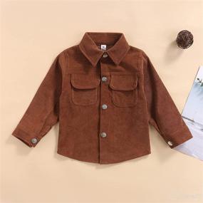 img 3 attached to 🧥 Toddler boy girl corduroy jacket coat for fall and winter - button down outwear shirts cardigan blouses coat outfits- kids clothes 1-6T