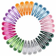 32pcs hair snap clips set, glitter snap hair clips for thick hair/thin hair, 8 colors non slip snap barrettes, metal not fall off powder, cute glitte hair clips, sparkly hair clips for women and girls(e) logo