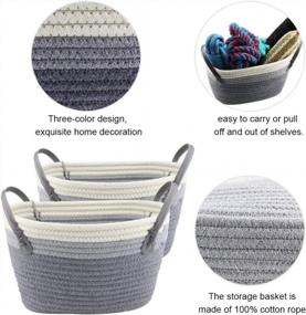 img 2 attached to Dog Toy Basket Storage With Handle - Cotton Rope Pet Toy Box For Organizing Dog Toys, Blankets, Apparel & Accessories, Leashes And Food