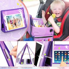 img 3 attached to No-Mess Fun On-The-Go: Kids Travel Tray With Tablet Holder And Organizer For Car, Stroller, And Airplane Trips