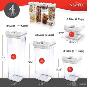 img 2 attached to 🍽️ Neatrix Airtight Food Storage Containers with Lids - Set of 7 Clear Stackable Bulk Food Canisters for Pantry or Countertop, Sealable BPA Free Dry Food Organizers" -> "Neatrix Airtight Food Storage Containers - 7-Piece Set of Clear Stackable Bulk Canisters for Pantry or Countertop, BPA Free, Sealable Dry Food Organizers