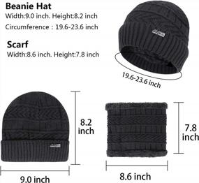 img 1 attached to Warm And Stylish: 3-Piece Winter Hat, Scarf And Gloves Set For Men And Women