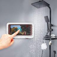 🚿 convenient shower phone holder: waterproof wall mount case with anti-fog touch screen for 4" - 7" cell phones (white) logo