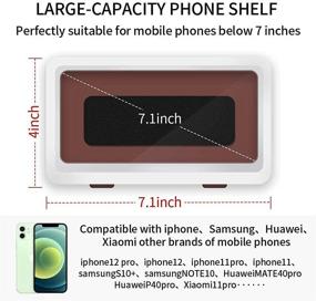 img 1 attached to 🚿 Convenient Shower Phone Holder: Waterproof Wall Mount Case with Anti-Fog Touch Screen for 4" - 7" Cell Phones (White)