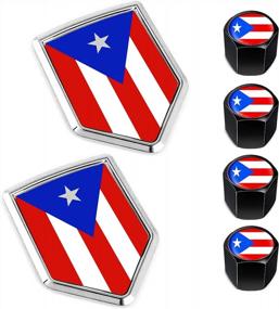 img 4 attached to Show Your Pride With Dsycar'S 2 Pack Puerto Rico Flag Car Decals And Bonus Valve Stem Caps!