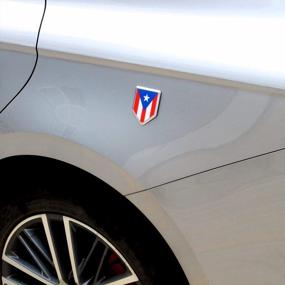 img 1 attached to Show Your Pride With Dsycar'S 2 Pack Puerto Rico Flag Car Decals And Bonus Valve Stem Caps!