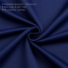 img 1 attached to 🪟 Navy Blue Thermal Insulated Grommet Blackout Window Curtain Panels - 52"x84" with 2 Tie Backs by MIUCO