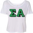 3d block letter slouchy tee from sigma alpha - perfect for fashion and comfort logo