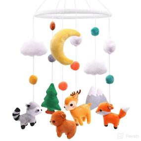 img 4 attached to 🦌 Rustic Fox Deer Bear Mountains Nursery Crib Mobile - Woodland Baby Decor for Boys and Girls Bedroom, Soft Hanging Plush Animals with Rustic Forest Wilderness Theme, No Holder, Suitable for Cot, Cabin, and Baby