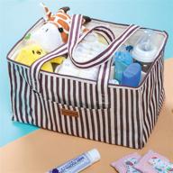 👶 convenient portable diaper caddy organizer for baby essentials, canvas style (red stripe) логотип