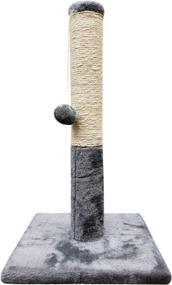 img 3 attached to 🐱 Pet Laugh Cat Tree: Real Pinewood Cat Scratching Post with Furry Ball Toy and Natural Sisal - Ultimate Cat Climber with Faux Fur Material