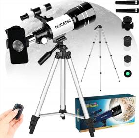 img 4 attached to NACATIN 70Mm Aperture Refractor Telescope For Astronomy Beginners (15X-150X) - 300Mm Professional Portable Travel Telescope With Smartphone Adapter & Wireless Remote Control