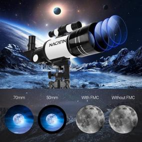 img 3 attached to NACATIN 70Mm Aperture Refractor Telescope For Astronomy Beginners (15X-150X) - 300Mm Professional Portable Travel Telescope With Smartphone Adapter & Wireless Remote Control