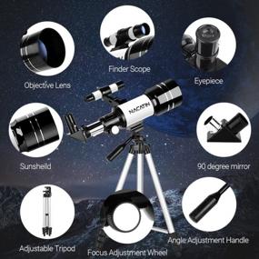 img 2 attached to NACATIN 70Mm Aperture Refractor Telescope For Astronomy Beginners (15X-150X) - 300Mm Professional Portable Travel Telescope With Smartphone Adapter & Wireless Remote Control