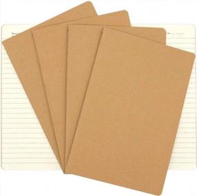 img 4 attached to 4-Pack Teskyer Travel Journals With Lined Pages For Adventurers - Soft Kraft Brown Covers - Compact A5 Size - 60 Pages/30 Sheets Per Notebook - 210 Mm X 140 Mm