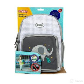 img 3 attached to 🎒 Nuby Kids Mini Backpack: Grey, Safety Harness & Detachable Tether