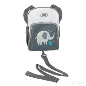 img 2 attached to 🎒 Nuby Kids Mini Backpack: Grey, Safety Harness & Detachable Tether