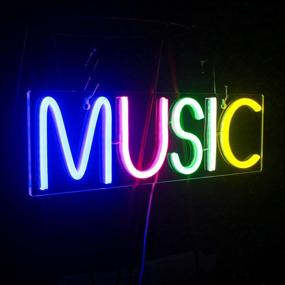 img 3 attached to LED Neon Music Sign For Wall Decor - Colorful Letters Light Up Aesthetic Room Decoration For Bedroom, Game Room, Club Bar And Party