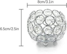 img 2 attached to Набор из 2 подсвечников Vincidern Silver Crystal Tealight - элегантные настольные украшения для свадеб, домашнего декора, вечеринок, Дня благодарения, Рождества, праздников