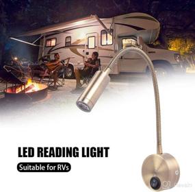 img 2 attached to Enhance Your RV Experience with EKDJKK RV Boat LED Reading Light – Dimmable Flexible Gooseneck Wall Lamp, USB Charger, Perfect for Truck Motorhome Yachts Cabin Bedside or Seat (White Light, Size: US)