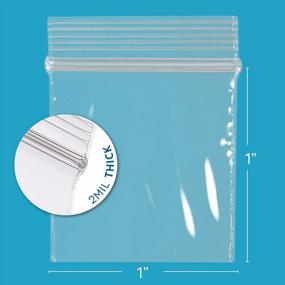 img 3 attached to 500-Pack 1" X 1" Clear Plastic Jewelry Zip Bags - 2 Mil Thick, RECLOSABLE Strong & Durable Poly Baggies With Resealable Lock For Travel, Storage, Packaging & Shipping