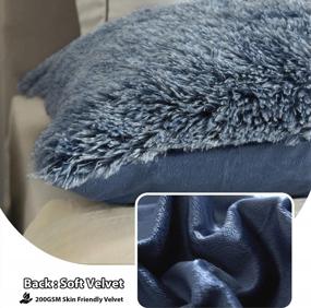 img 1 attached to LIFEREVO Faux Fur Body Pillow Cover: Luxurious Shaggy Ultra Soft Plush 21"X54", Zipper Closure For Bed Couch, Microfiber Pillowshams For Pregnant Women/Mothers/Wives (Ombre Navy Blue)