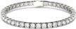lab grown moissanite tennis bracelet for women - 9.89 cttw dew, 14k white gold, 4mm round cut, 7" length with box clasp by charles & colvard logo
