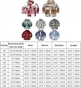 img 1 attached to Kids Plaid Flannel Jacket Long Sleeve Button Down Shirt Christmas Outfit Fall Winter Clothes Boys Girls Toddler Baby