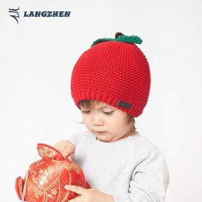 img 3 attached to Cozy Up Your Little Ones With LANGZHEN'S Knitted Pom Pom Hats - Winter Essential For Baby Girls And Toddler Boys